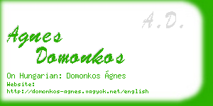 agnes domonkos business card
