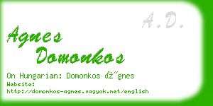 agnes domonkos business card